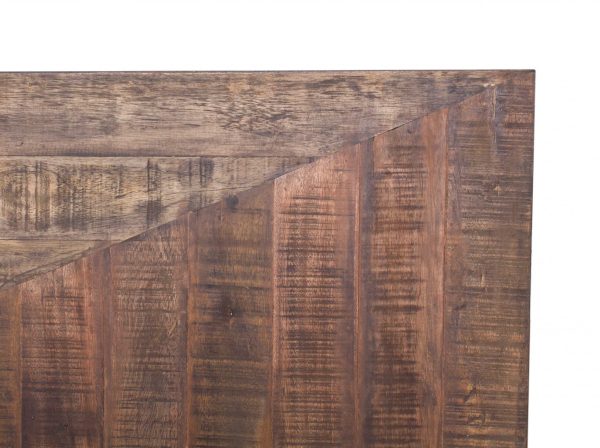 60" Modern Dark Acacia and Black Iron Bench - Image 5