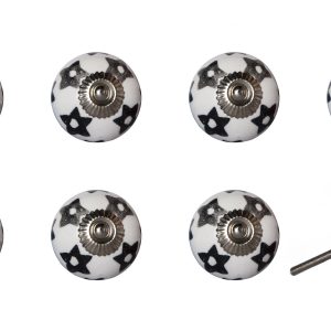 1.5" x 1.5" x 1.5" White Silver And Gray Knobs 8 Pack