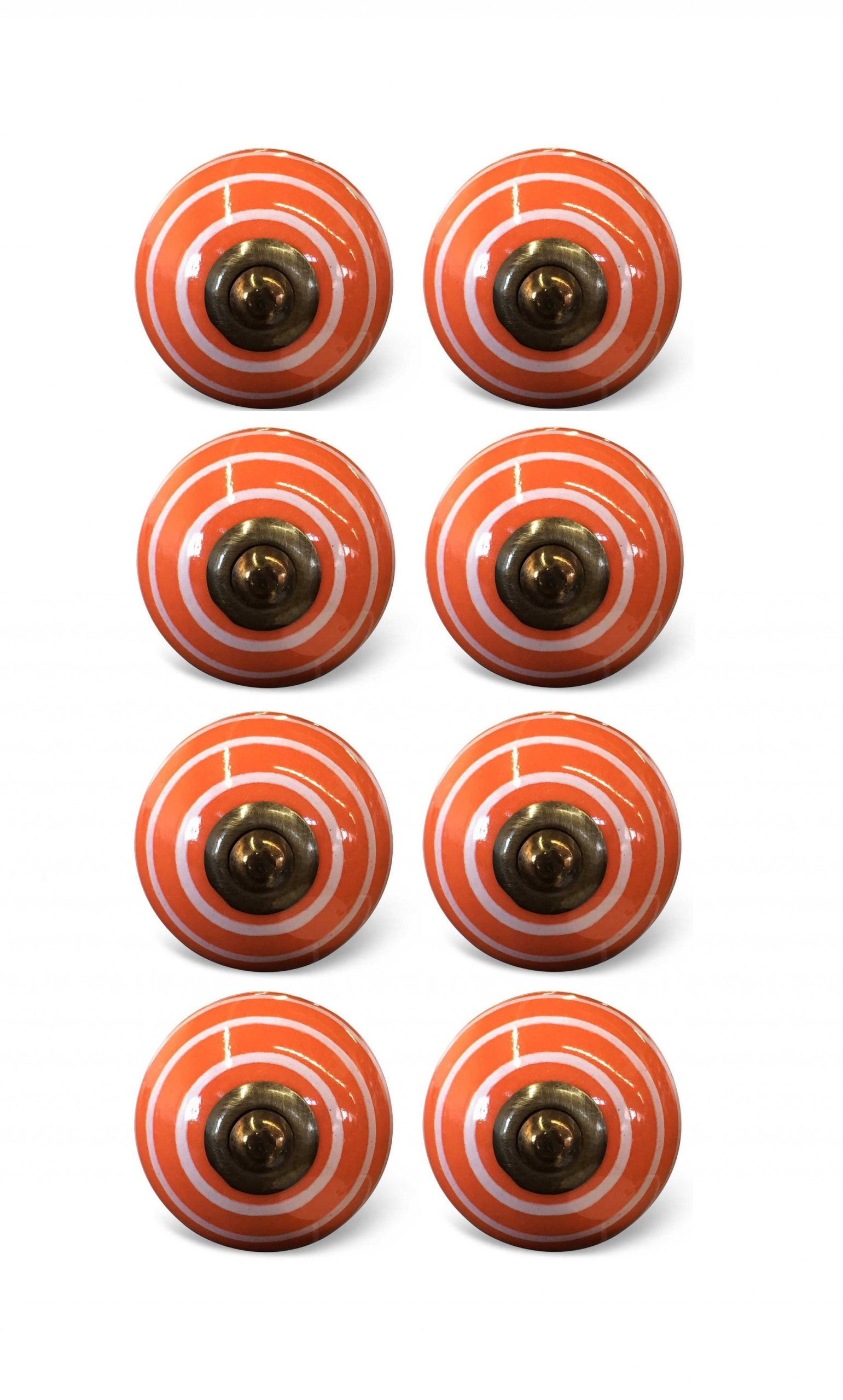 1.5" x 1.5" x 1.5" Bronze White And Orange Knobs 8 Pack