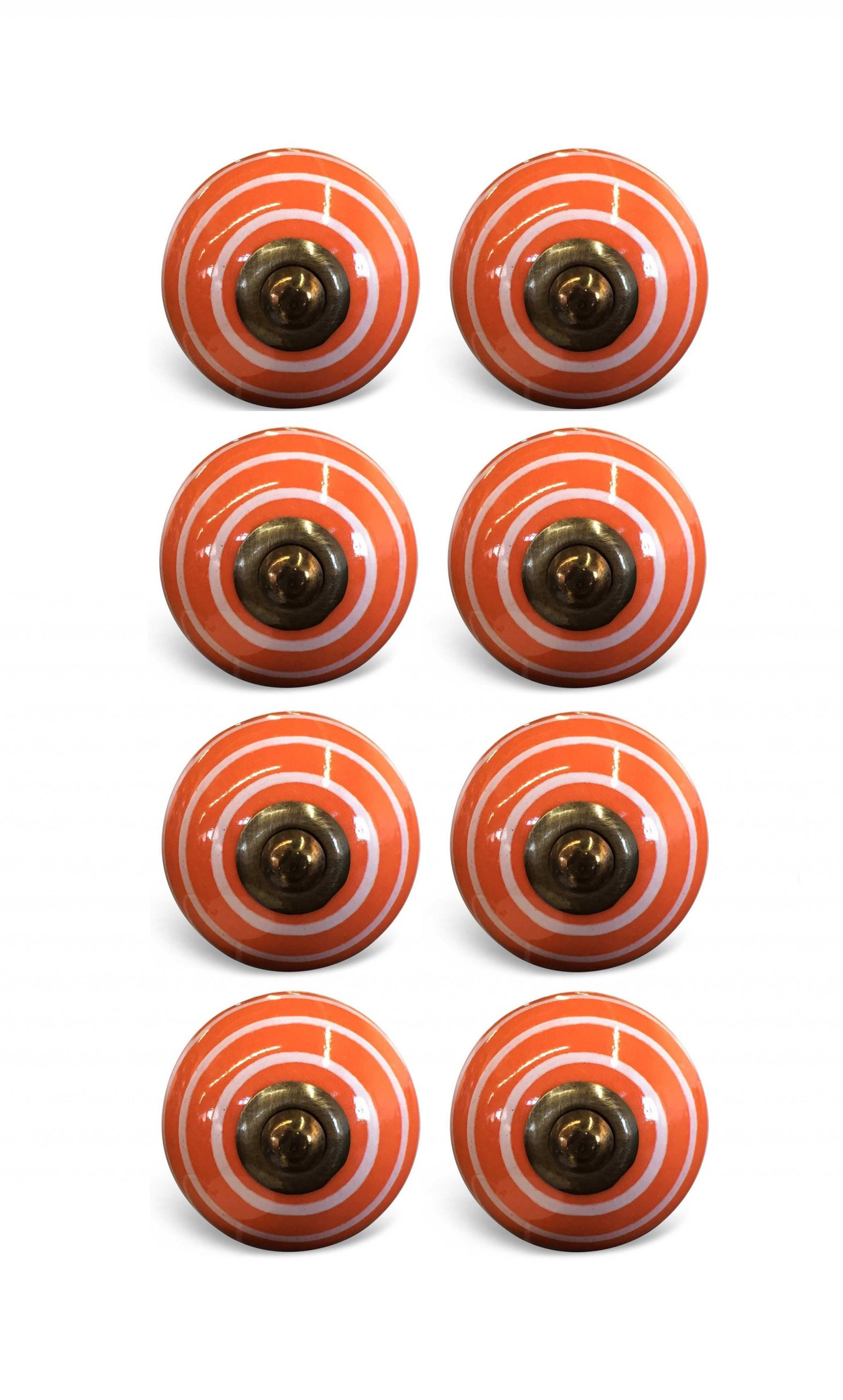 1.5" x 1.5" x 1.5" Bronze White And Orange Knobs 8 Pack - Image 2