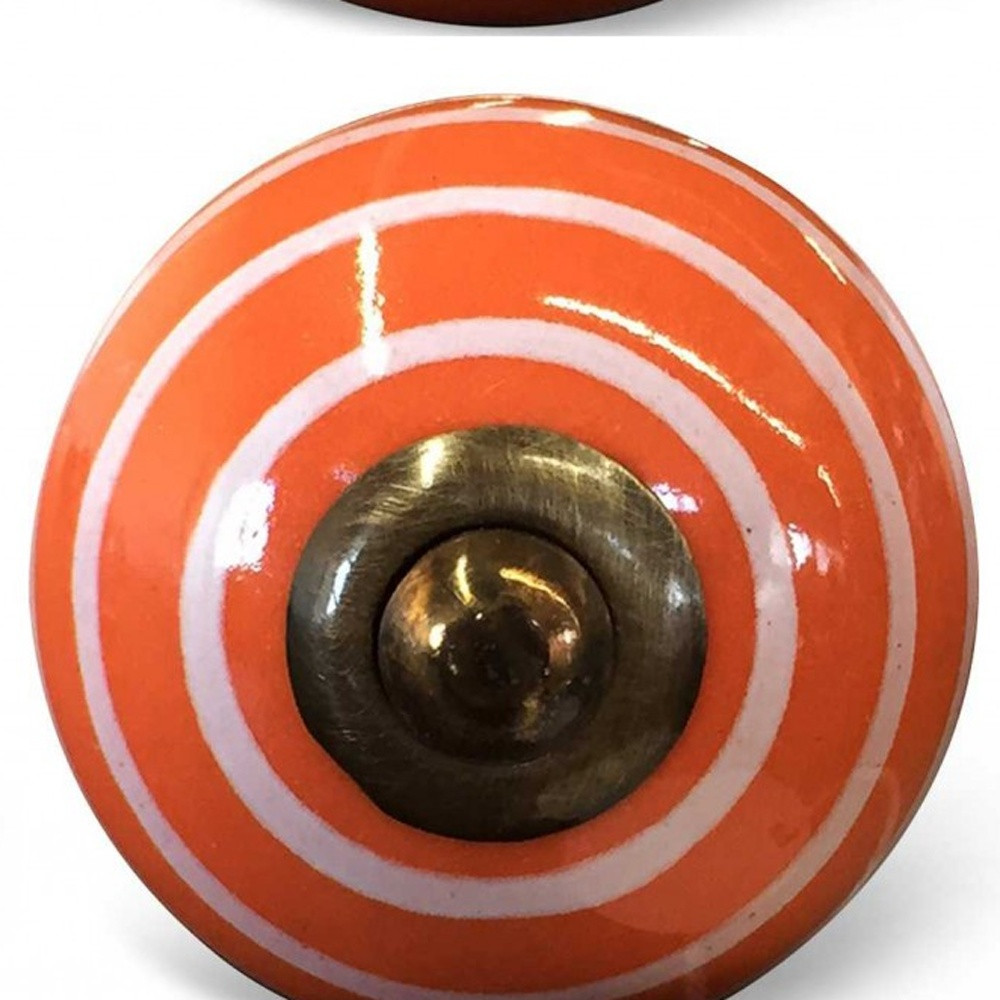 1.5" x 1.5" x 1.5" Bronze White And Orange Knobs 8 Pack - Image 3