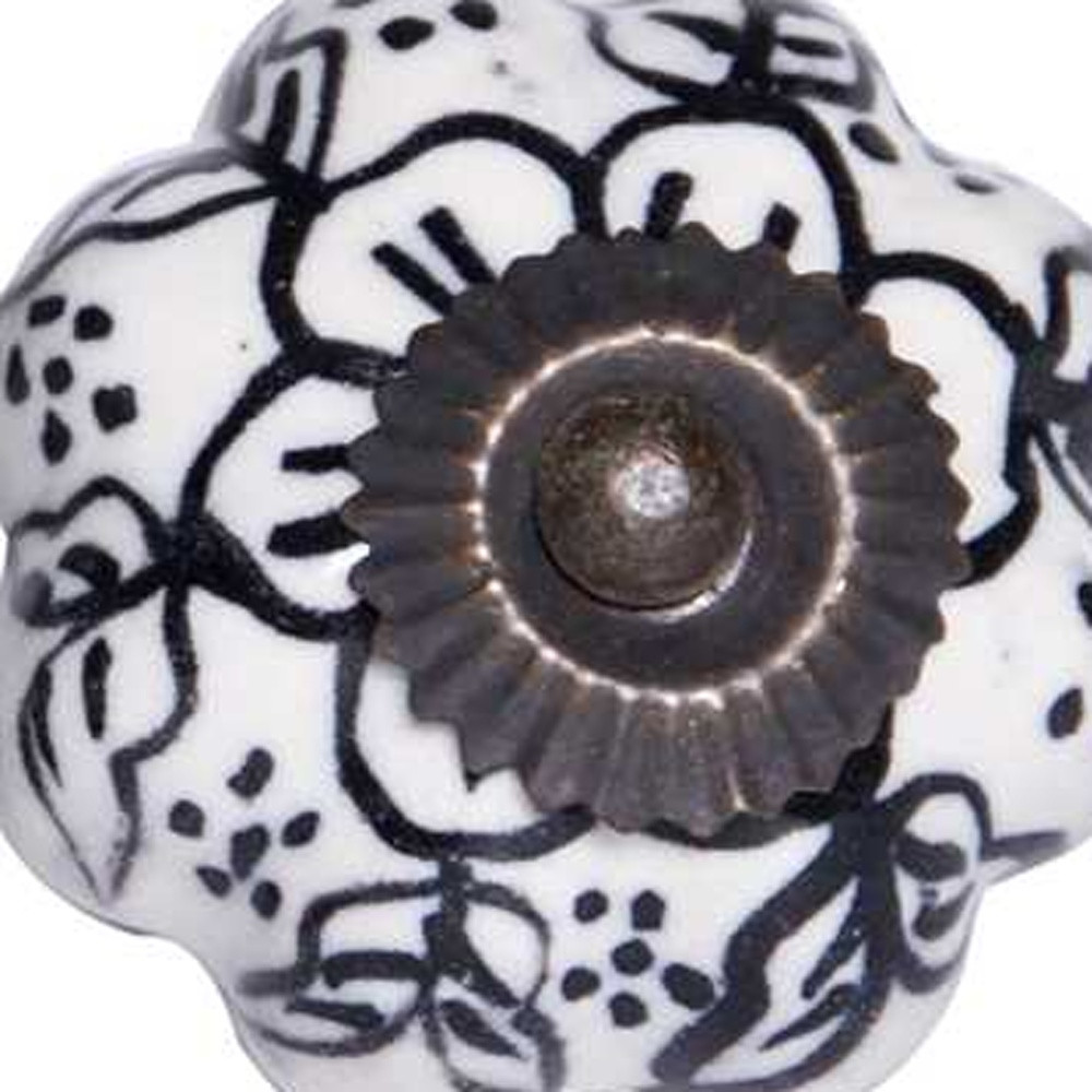 1.5" x 1.5" x 1.5" White Black and Gold Knobs 12 Pack - Image 3