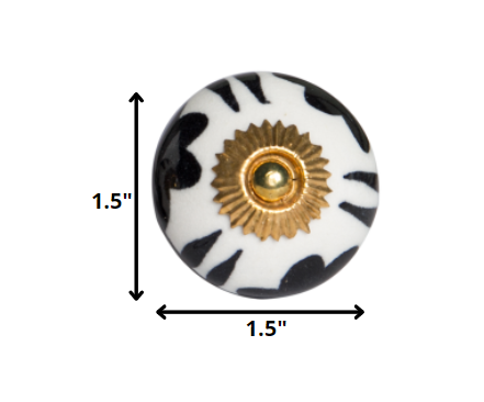 1.5" x 1.5" x 1.5" White Black and Yellow Knobs 12 Pack - Image 2
