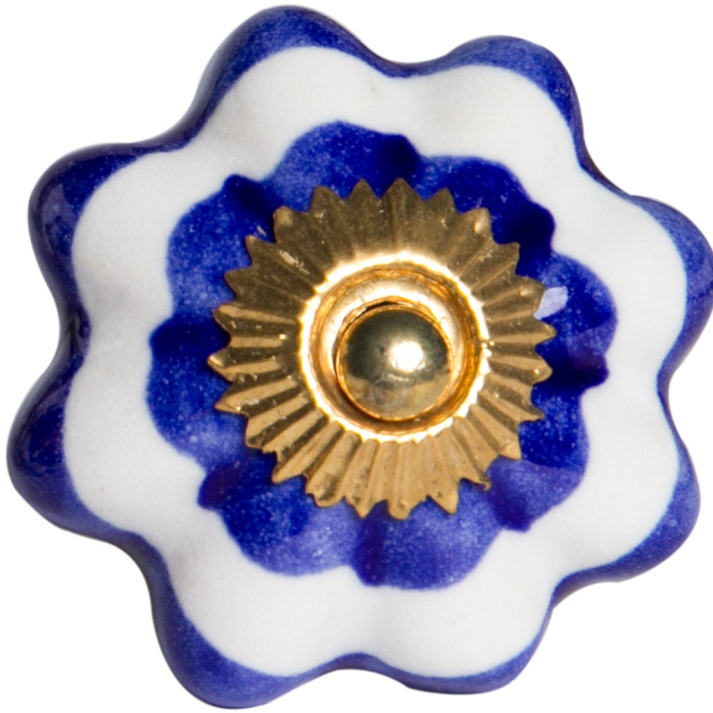 1.5" x 1.5" x 1.5" White Blue and Gold Knobs 12 Pack - Image 4