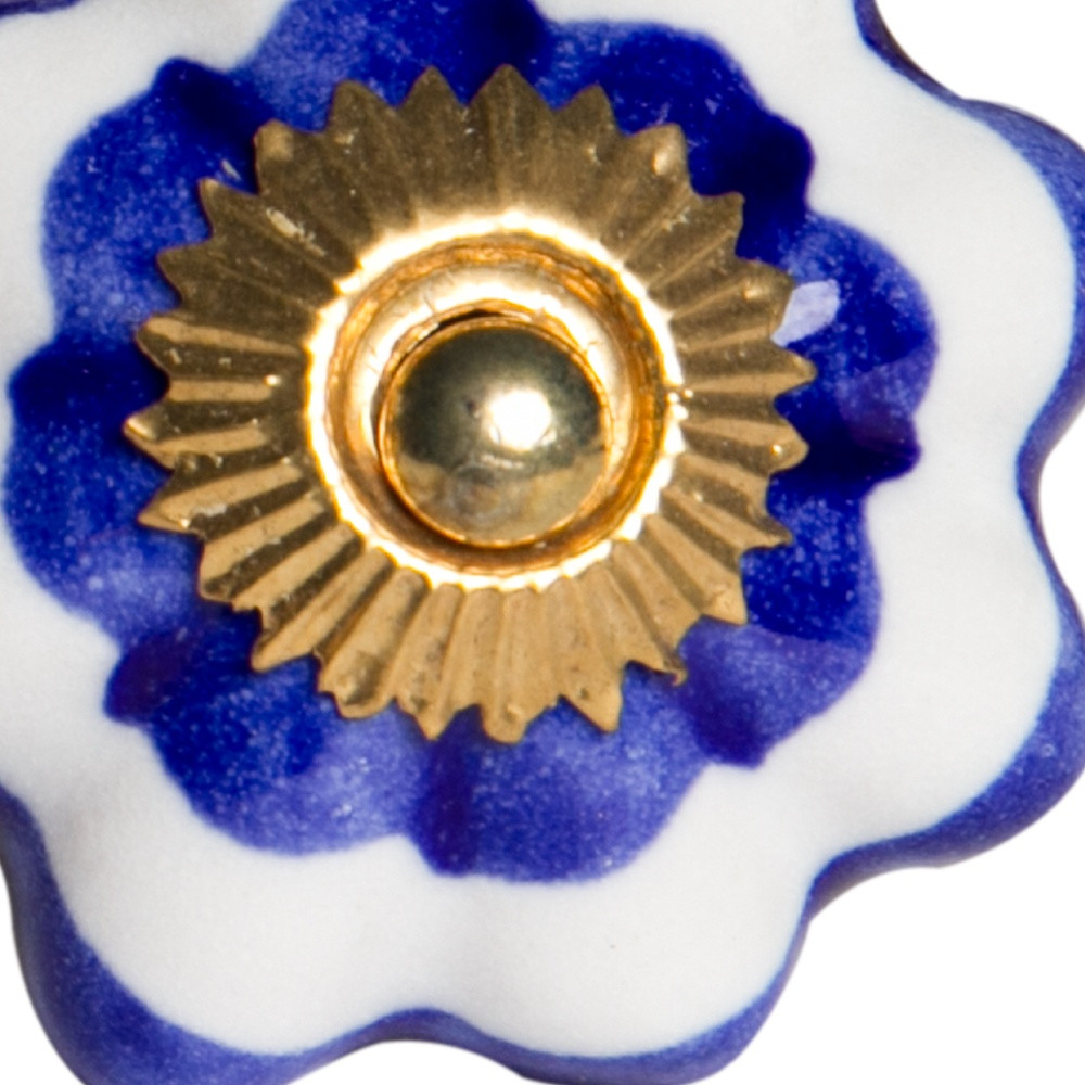 1.5" x 1.5" x 1.5" White Blue and Gold Knobs 12 Pack - Image 5