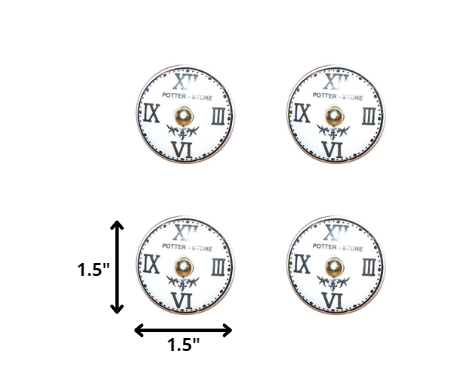 1.5" x 1.5" x 1.5" White Black and Gold Knobs 12 Pack - Image 2