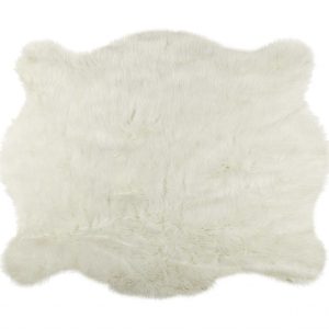 4' x 5' Polar Bear Off White Faux Hide Area Rug