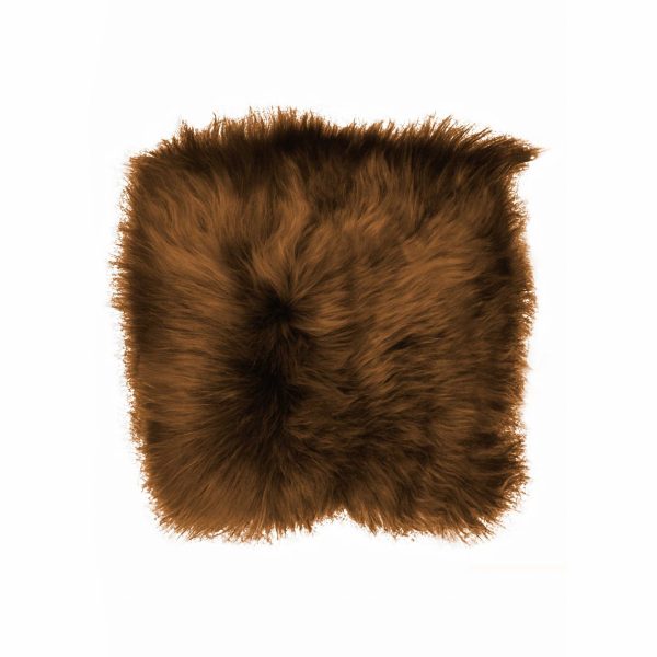 15" x 15" x 2" Rusty Brisa Sheepskin Square  Chair Pad - Image 3