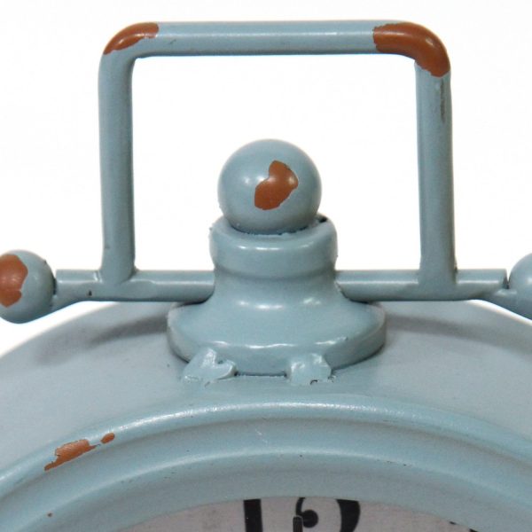 Vintage Blue Metal Table Clock - Image 2