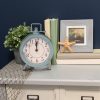 Vintage Blue Metal Table Clock - Image 3