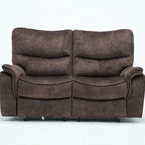 40" Elegant Dark Brown Fabric Loveseat