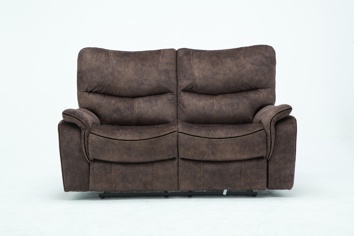 40" Elegant Dark Brown Fabric Loveseat - Image 3