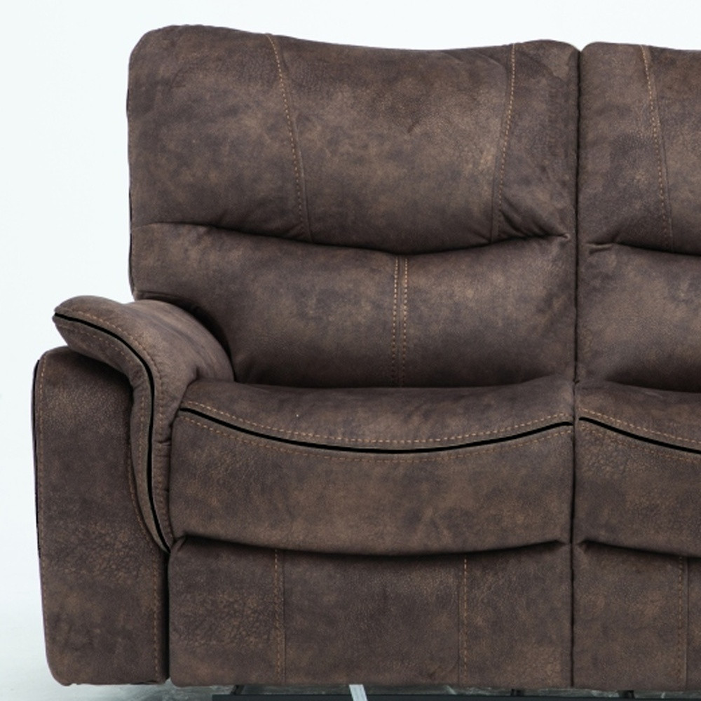 40" Elegant Dark Brown Fabric Loveseat - Image 4