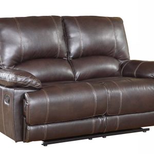41" Stylish Brown Leather Loveseat