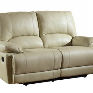 41" Stylish Beige Leather Loveseat