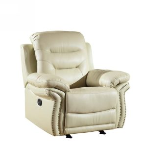 44" Beige Comfortable Leather Recliner Chair