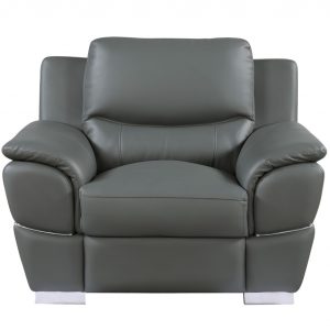 37" Grey Chic Leather Recliner Chair