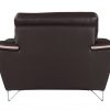 Leather Match Solid Color Pillow Top Arms Club Chair Silver Legs - Image 3