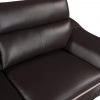 Leather Match Solid Color Pillow Top Arms Club Chair Silver Legs - Image 4