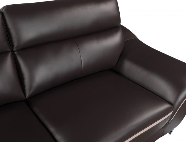 Leather Match Solid Color Pillow Top Arms Club Chair Silver Legs - Image 4