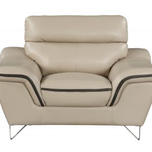 Leather Match Solid Color Pillow Top Arms Silver Legs