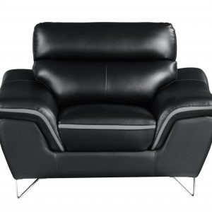 Leather Match Solid Color Pillow Top Arms Silver Legs