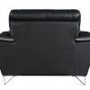 Leather Match Solid Color Pillow Top Arms Silver Legs - Image 3