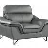 Leather Match Solid Color Pillow Top Arms Silver Legs - Image 2