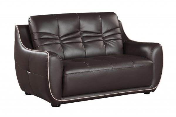 36" Brown Elegant Leather Chair - Image 2