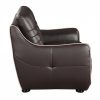 Leather Match Solid Color Flared Arms Club Chair Brown Legs - Image 4