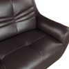 Leather Match Solid Color Flared Arms Club Chair Brown Legs - Image 5