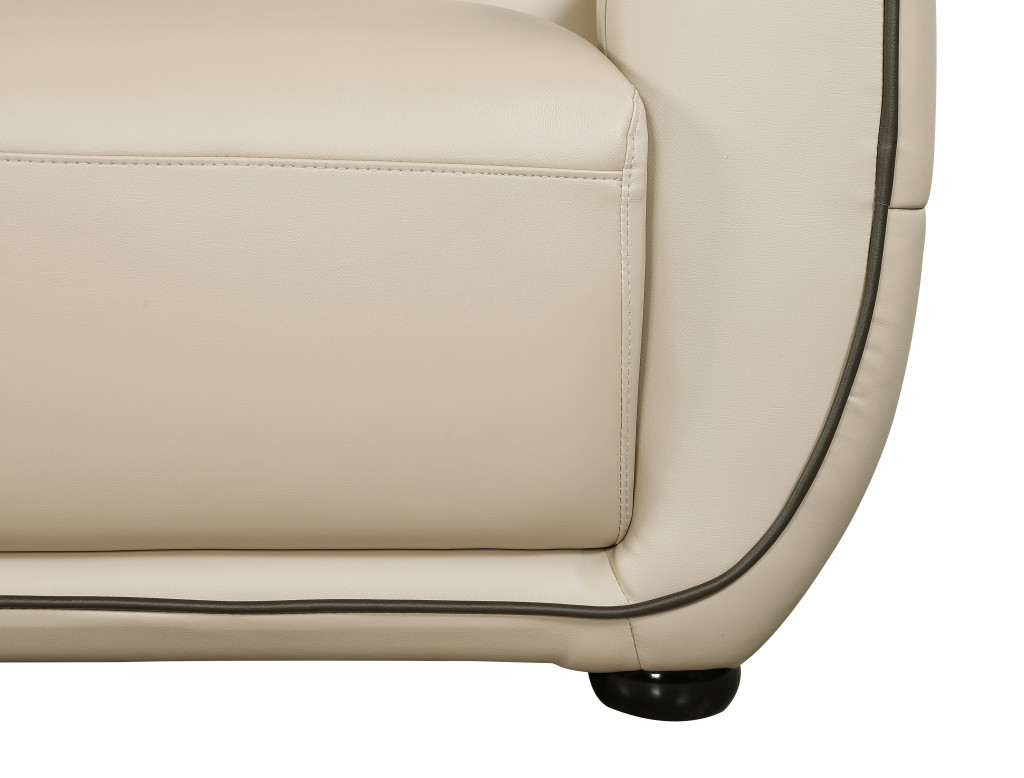 36" Elegant Beige Leather Loveseat - Image 5