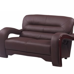 36" Glamorous Brown Leather Loveseat