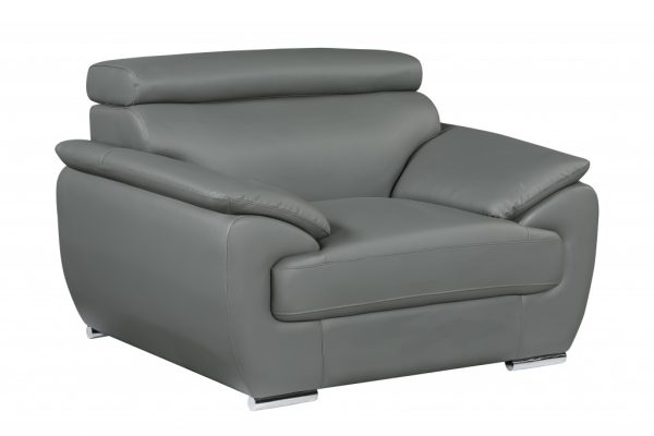 32" to 38" Grey Captivating Leather Chair - Image 2