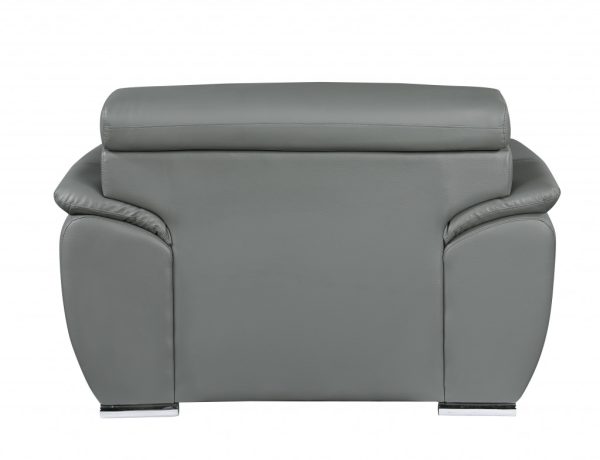 32" to 38" Grey Captivating Leather Chair - Image 3
