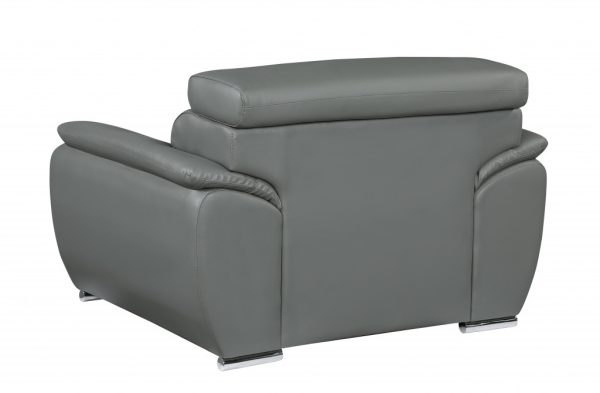 32" to 38" Grey Captivating Leather Chair - Image 4