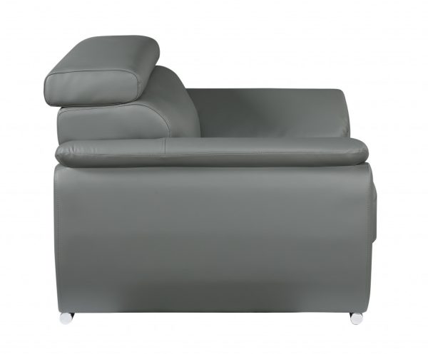 32" to 38" Grey Captivating Leather Chair - Image 5