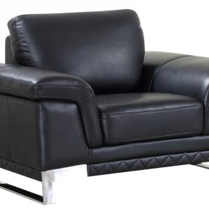 32" Black Lovely Leather Chair