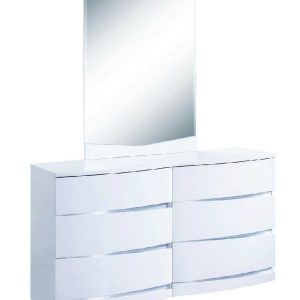 32" Exquisite White High Gloss Dresser