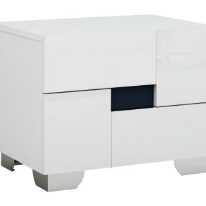 18" Superb White High Gloss Nightstand