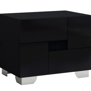 18" Superb Black High Gloss Nightstand
