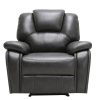 40" Grey Contemporary Leather Power Reclining Chair