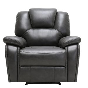 40" Grey Contemporary Leather Power Reclining Chair