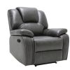 40" Grey Contemporary Leather Power Reclining Chair - Image 2