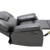 40" Grey Contemporary Leather Power Reclining Chair - Image 5