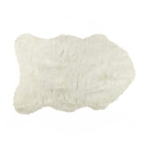 24" x 36" x 1.5" Off White Sheepskin Faux Fur Single - Area Rug