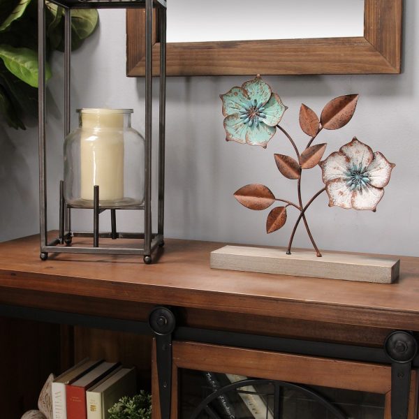 Distressed Metal Flower Tabletop - Image 2