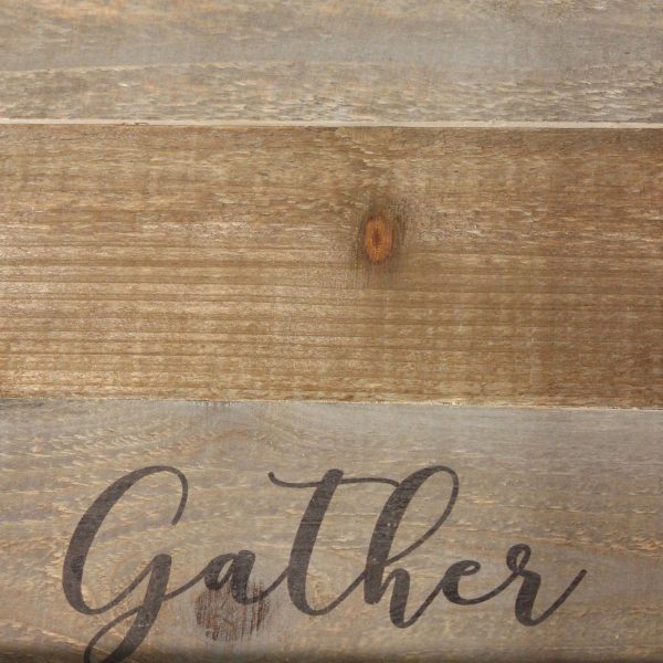 Modern Farmhouse Gather Wood & Metal Tray - Image 3