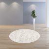 60" x 60" x 2" Off White Ciruclar Sheepskin  Rug - Image 4