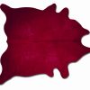 72" x 84" Burgundy Cowhide  Rug